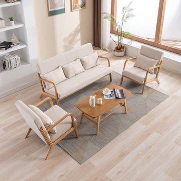 免運 可開票 日式臥室陽臺網紅小戶型客廳原木懶人雙人椅子單人小沙發茶幾組合