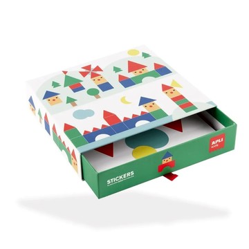 西班牙 APLI - 幾何圖形創作貼紙遊戲-創建村莊-0019432