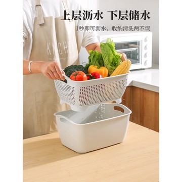 川島屋 洗菜盆 瀝水籃 廚房菜籃子 洗水果 神器 家用 淘菜盆 濾水籃 水果盤 居家便利 廚房必備 廚房用具 家居收納