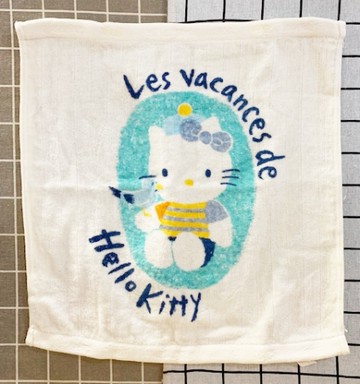 【震撼精品百貨】Hello Kitty 凱蒂貓~日本三麗鷗 KITTY中毛巾/方巾-蜂蜜藍#41899