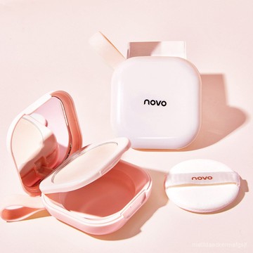Novo美妝 輕霧 奢養 定妝 蜜粉餅 自然 日常 定妝 補妝 女蜜粉 幹濕兩用 啞光 散粉