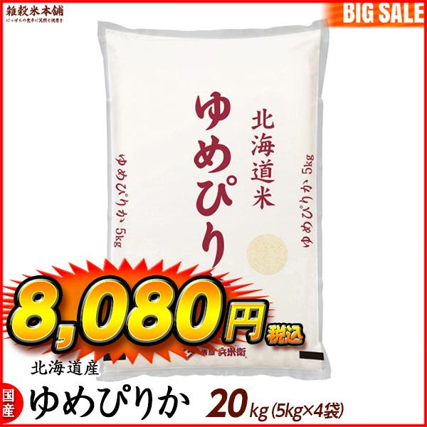 ゆめぴりか 20kg(5kg×4袋) 北海道 選べる 白米 無洗米 令和5年産 単一原料米 ＼セール／