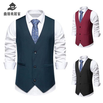 2025新品春季男士西裝 馬甲男時尚婚禮聚會V領休閑馬甲 背心男Q9/15