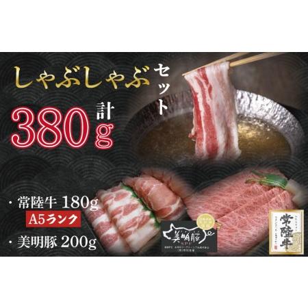 ふるさと納税 DT-31常陸牛肩ロース180ｇ＋美明豚200ｇ（ロース100ｇ・ばら100ｇ） 茨城県行方市