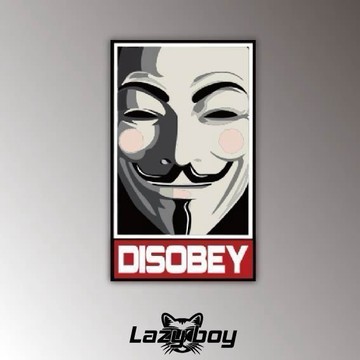 匿名者 面具 DISOBEY 英文標語 車貼 機車貼紙 汽車貼紙 防水 反光 安全帽