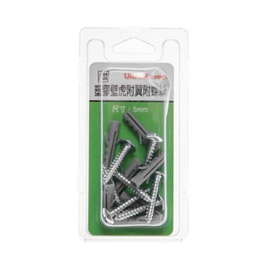 UP 132塑膠壁虎附翼附螺絲5mm 7組