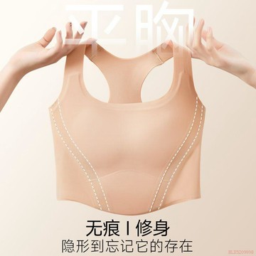 臺灣出貨12H🌈無痕奶皮內衣女大胸顯小超平胸美背塑身上衣運動防震減壓裹胸背心