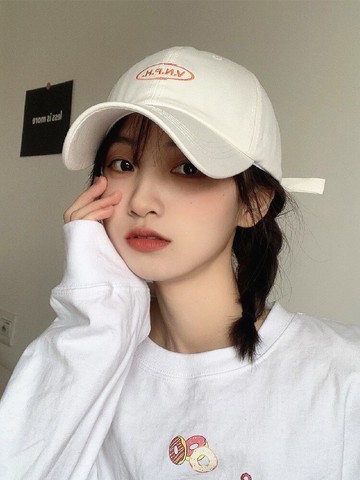 棒球帽刺绣鸭舌帽  夏天百搭ins潮牌街头棒球帽 女韩版显脸小帽子女【淘夢屋】