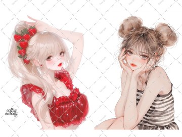 original sticker no.6362 人物貼紙 原創貼紙 人物插畫 少女貼紙 原創人物插畫