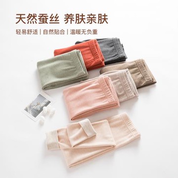 德絨無痕蠶絲羊毛保暖褲女士加厚加絨打底褲修身內穿中腰秋褲線褲