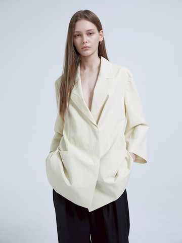 Louise Double Breasted Jacket - Eggshell