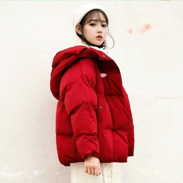 紅色小個子短款羽絨棉服女2025巨好看加厚冬季夾棉外套保暖小棉襖