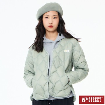 女裝 石墨烯菱形壓線羽絨外套-淡綠 (510620) 【5th STREET】【APP下單享4%回饋】★冬裝下殺 最高折426