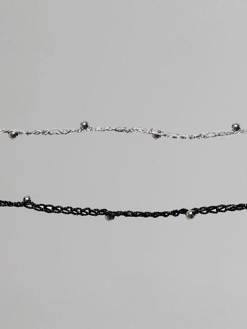 Crochet Silver Ball Bracelet (2color)