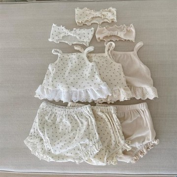🎀biubiu童裝🎀兒童嬰兒衣服寶寶夏季薄款碎花吊帶T恤女童夏裝大PP褲短褲套裝潮
