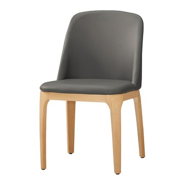 席安娜皮面餐椅-灰