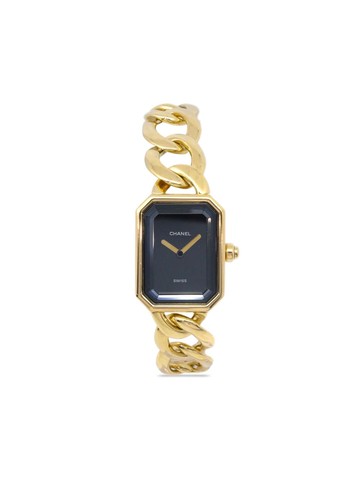 CHANEL Pre-Owned - 1987 pre-owned Première 26mm - women - 18kt Yellow Gold/Mineral Glass - One Size - Black