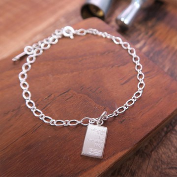 ART64 純銀 巧克力小銀磚 925純銀手鍊 女生手鍊