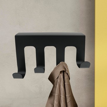 hold掛 / 門板式J型霧黑4勾掛架-1入