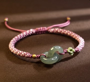 【永恆同心】冰種翡翠同心圓編織手鍊 | 天然A貨翡翠 | 送禮