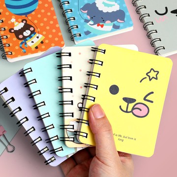 可愛創意文具小清晰隨身筆記本日韓小號線圈本卡通便攜口袋小本子迷你日記本學生單詞記事本手帳橫線本子批發