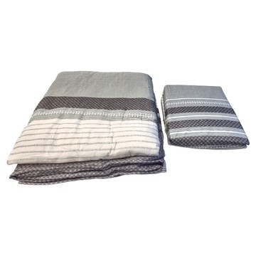 Prawear 巴麗維亞 頂級石墨烯萊賽爾天絲兩用被床包組 簡希 萊賽爾四件式組  兩用被182 x 212cm + 床包182 x 188cm + 薄枕套45 x 75cm  雙人加大