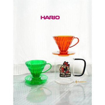 日本HARIO濾杯手沖咖啡V60樹脂綠色過濾器橙色滴濾杯 悲傷蛙濾紙