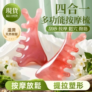 🔥現貨+隔日到貨🔥按摩梳 樹脂按摩梳 多功能四閤一按摩梳 小海豚經絡梳 頭皮按摩梳 頭部經絡梳 大寬齒按摩梳 經絡按摩梳