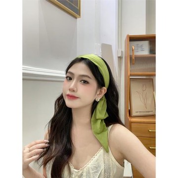 《方圓同款》飄帶發箍款頭巾女波西米亞絲帶頭箍復古頭飾2025新款