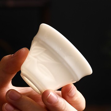 德化羊脂玉茶杯陶瓷功夫茶具家用個人專用喝茶主人杯品茗杯子單杯