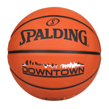 spalding downtown #7橡膠籃球-室內外 7號球 斯伯丁 橘黑白
