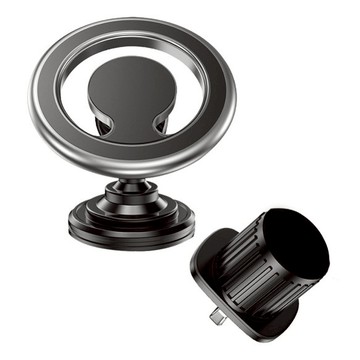 magsafe磁吸手機支架 黏貼款+出風口款 D19 銀色 穩固支撐 單手操作 360度旋轉  1組