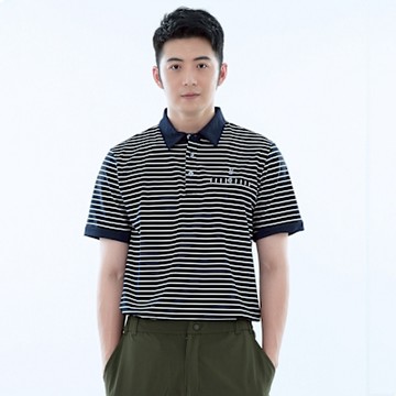 【遊遍天下】男款經典格紋領抗UV吸濕排汗短袖機能POLO衫 GS1052 / 丈青 (M-5L大尺碼)