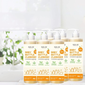 【安琪兒婦嬰百貨】韓國 AGA 嬰兒奶瓶蔬果清潔劑 500ml 6入組