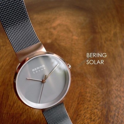 ノベルティ BERING ベーリング メッシュバンド ソーラー 腕時計 Scandinavian Solar 14331-369 グレー/ローズ |  LINEショッピング