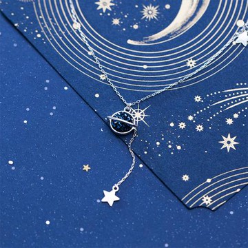 【RJ New York】仰望藍星簡約星星垂墜項鍊(銀色)