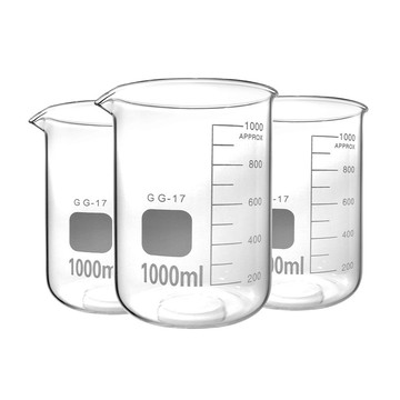 量杯燒杯 2入 寬口玻璃瓶 1000ml 玻璃量杯 寬口馬克杯 珍奶杯 實驗器材 胖胖玻璃杯 大馬克杯 165-GCL1000