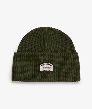 Superdry Men's Trucker Knitted Beanie Hat Green Size: 1SIZE