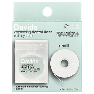 Davids, 擴大牙線，補充裝，薄荷味，2 件