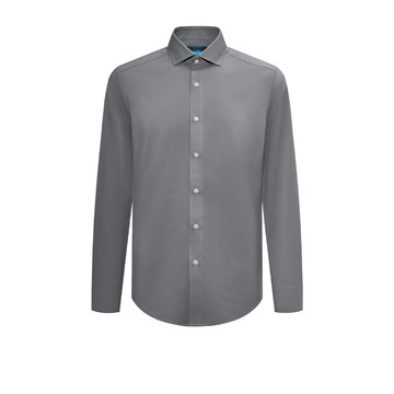 功能斜紋長袖上班襯衫/灰色 | 4112321294