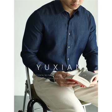 【天絲牛仔】酵素洗牛仔萊塞爾垂墜長袖襯衫商務休閑通勤男士春夏