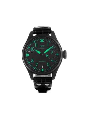 IWC Schaffhausen - pre-owned Big Pilot 48mm - unisex - Leather/stainless steel - One Size - Black