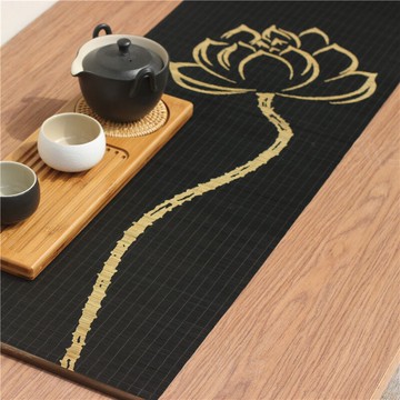 手繪竹茶席防水茶道零配干泡席麻布茶席茶墊竹茶禪意竹簾日式