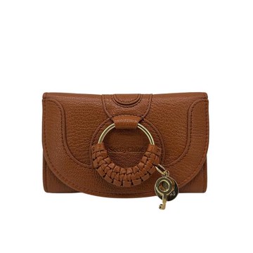 See By Chloe Hana 編織金屬圈釦式羊皮中夾(棕)