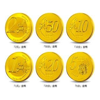黃金幣/鈔 黃金金幣 歐元 2元 1元 50分 20分 10分 5分 紀念金幣 開運金幣
