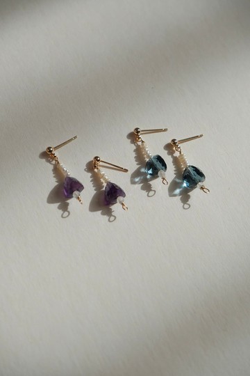 Blank Space 夢想號小火箭 Rockets 耳環 紫水晶 倫敦藍石英 珍珠