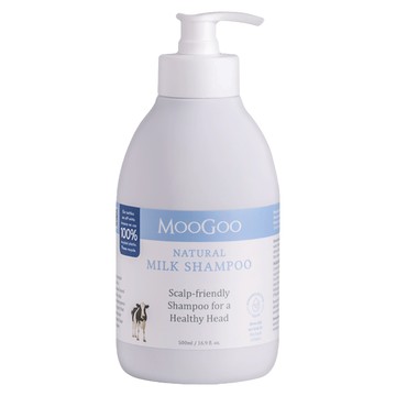 MOOGOO 天然初乳洗髮乳 添加牛奶蛋白成分 泡沫溫和細膩 深層清潔髒污 滋養頭皮與髮絲 純淨無添加 敏感肌適用  500ml  1瓶
