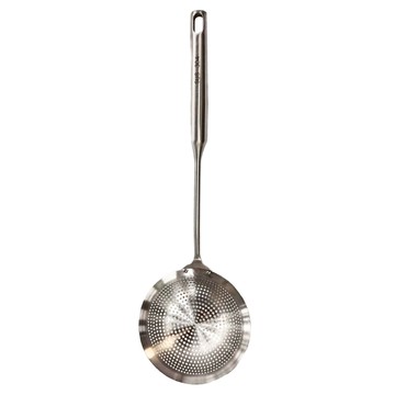 304不鏽鋼撈麵漏勺 勺頭大 過濾孔密集 瀝油瀝水  179g  銀色  1支