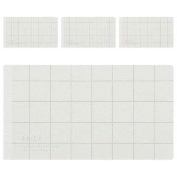 KING JIM EMILy 橫向筆記本 164 x 92 x 6mm  白色  4本