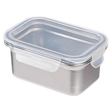 SHIMOYAMA 卡扣式304不鏽鋼保鮮盒 800ml  1個  1 個容器 + 1 個蓋子